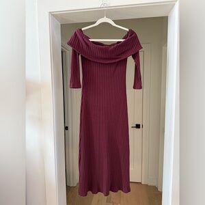 Old Navy Off the Shoulder Sweater Dress - SP - Burgundy